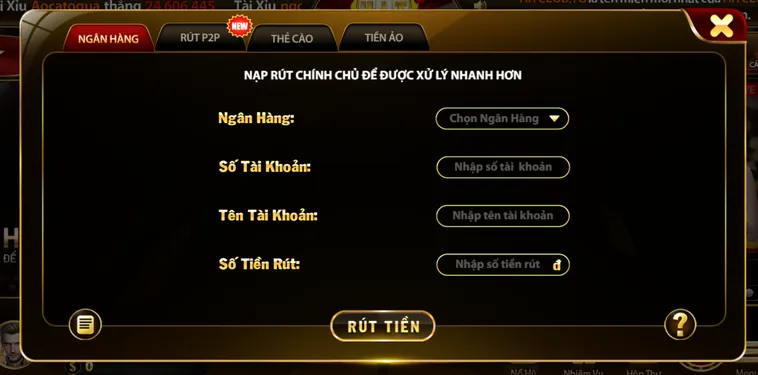 Rút Tiền HitClub Qua Tài Khoản Ngân Hàng Với Tốc Độ Xử Lý Siêu Nhanh
